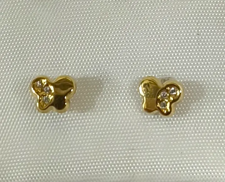 Pendiente Oro mariposa mitad circonitas