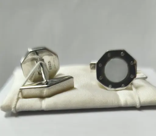 [815-00437] Gemelos Plata con Nacar bl